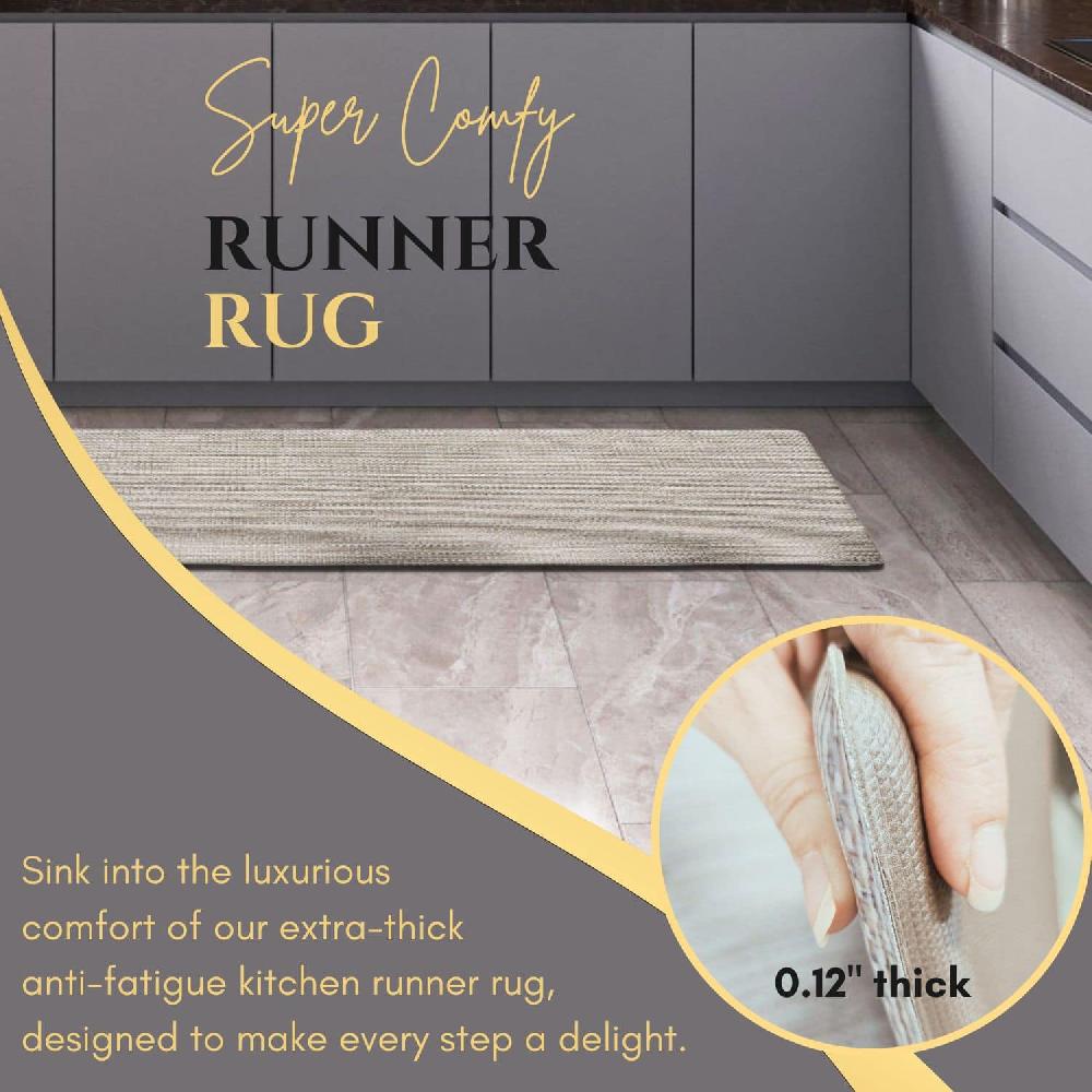 Evideco Ultra-Soft Anti Fatigue Kitchen Mat – High-Density Foam Non-Slip Easy To Clean – Beige Kitchen Floor Runner 20×48 Inches Home Accessories Kitchen Mats