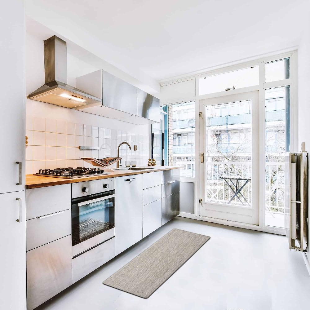 Evideco Ultra-Soft Anti Fatigue Kitchen Mat – High-Density Foam Non-Slip Easy To Clean – Beige Kitchen Floor Runner 20×48 Inches Home Accessories Kitchen Mats