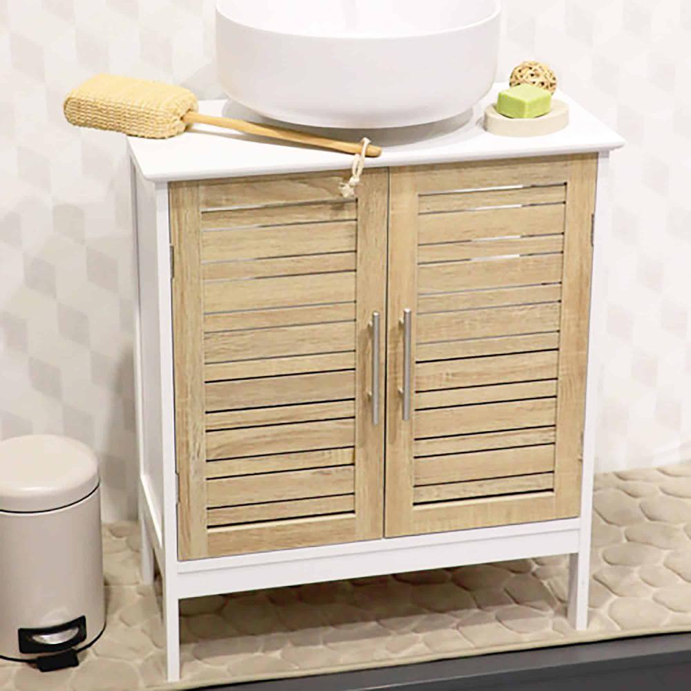 Evideco Under-Sink Cabinet With Double Vented Doors Bathroom Vanity For Small Spaces – Stockholm Collection Bathroom Storage & Furniture Under Sink Cabinets