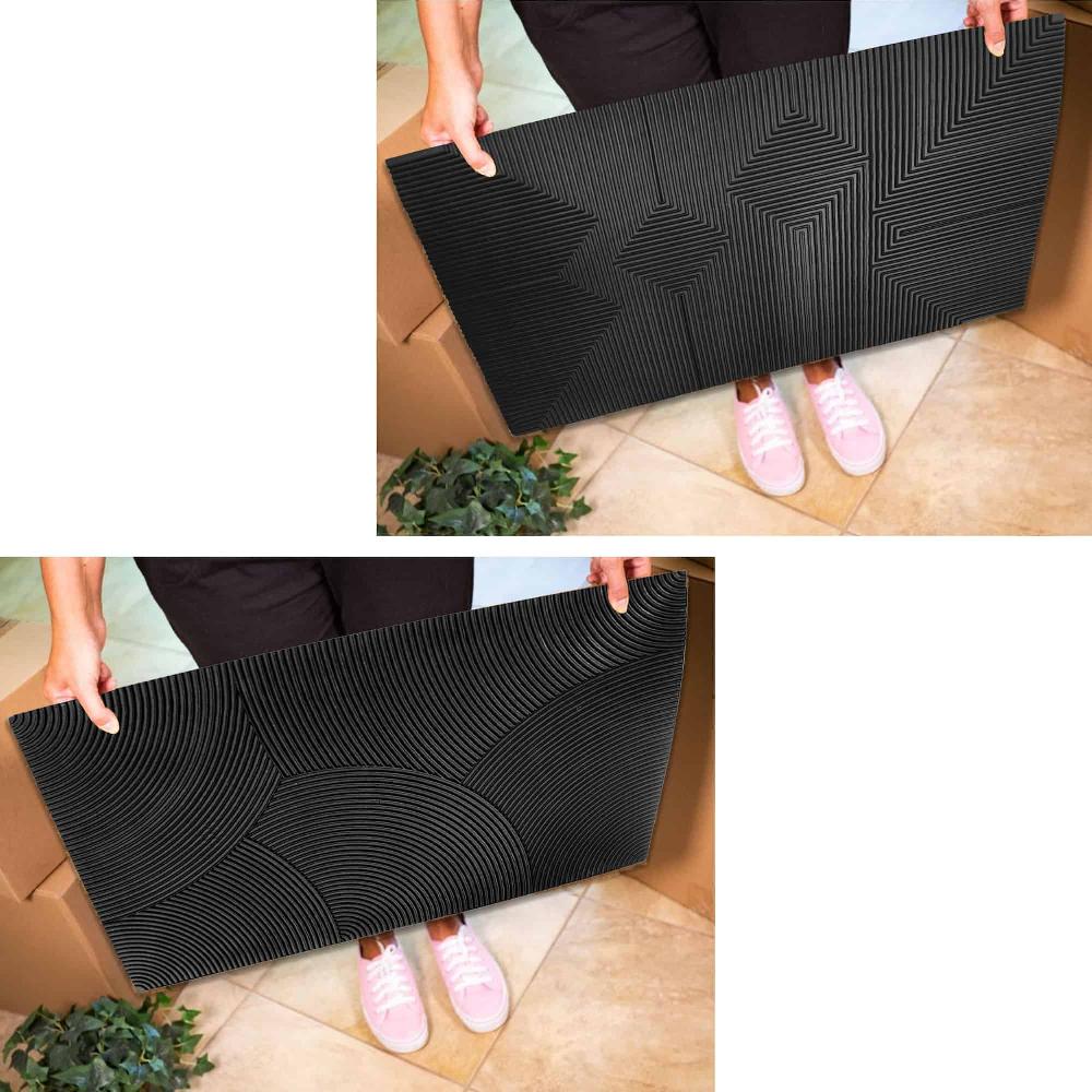 Evideco Versatile 30″x18″ Black Door Mat – Dual-Sided Durable Cleans Deep UV & Frost Resistant Home Accessories Door Mats Outdoor