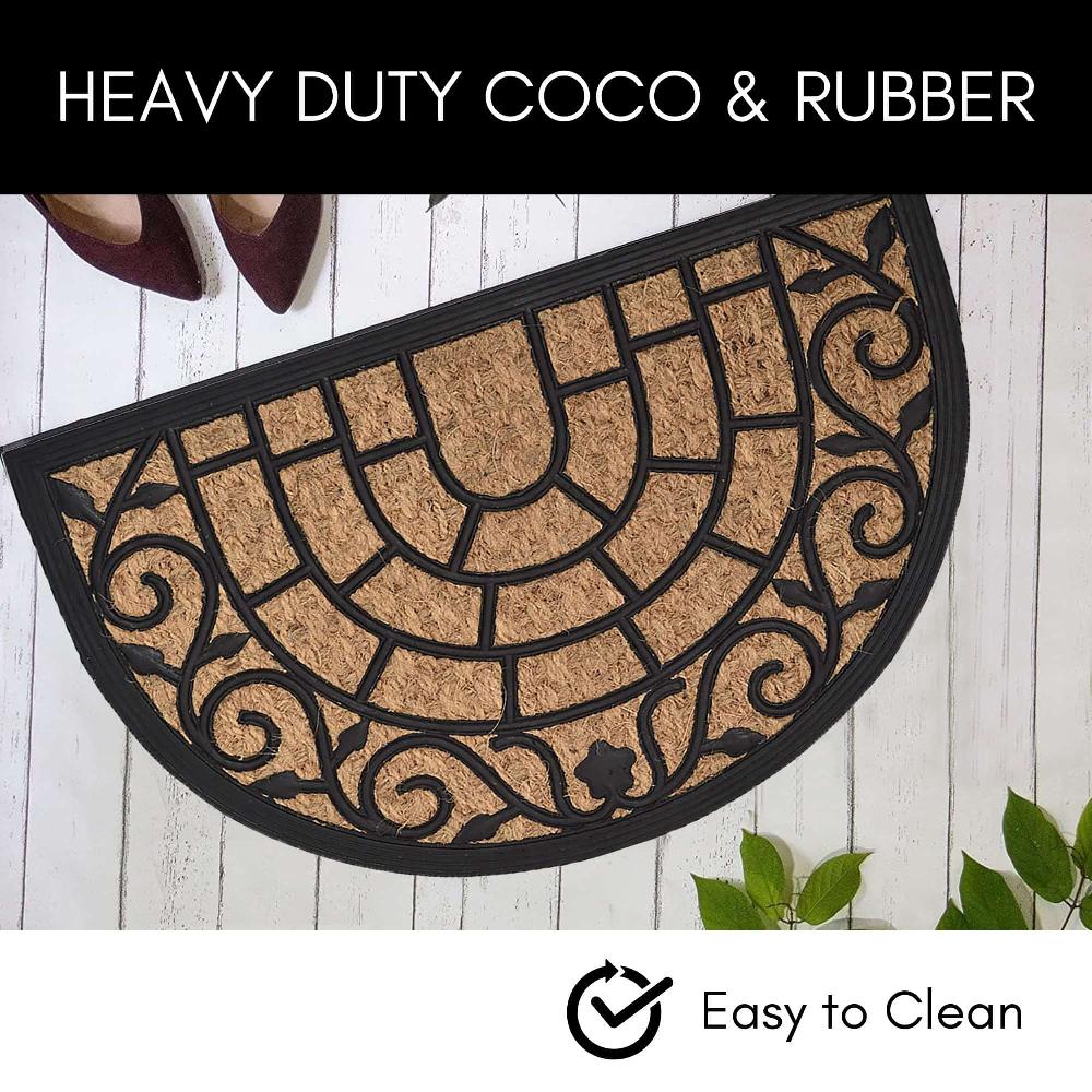 Evideco Vitrail Half Circle Door Mat 24×16 Inch Home Accessories Door Mats Sheltered Door