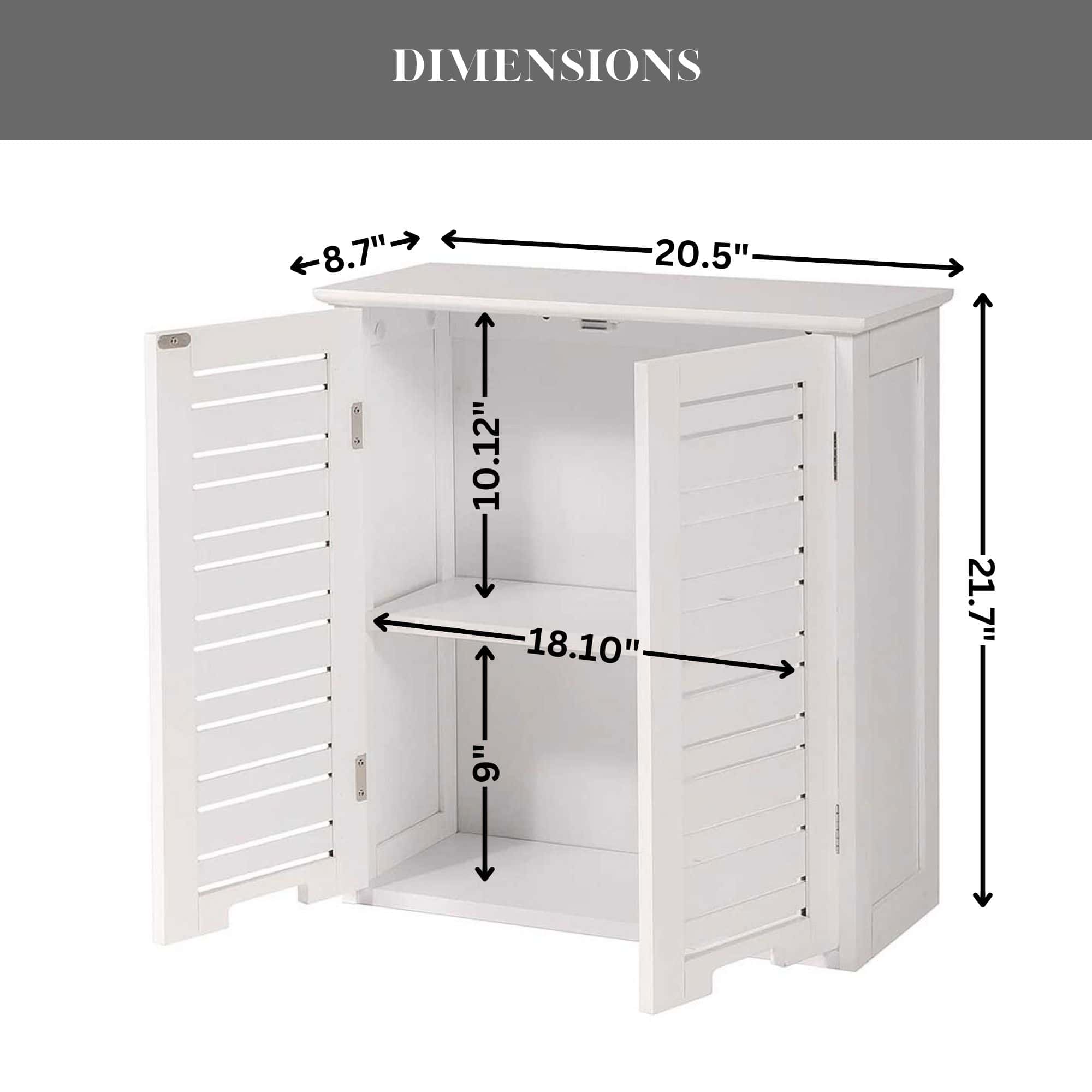 Evideco Wall-Mounted Bathroom Cabinet With Double Vented Doors Compact Storage Organizer – Miami Collection Bathroom Storage & Furniture Wall-Mount & Medicine Cabinets