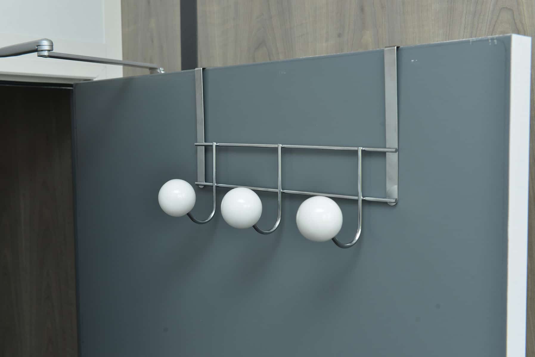 evideco Wall Mounted Coat and Hat 3 Hooks BIG BALLS Rail-Rack White Bathroom Storage & Furniture Hooks & Rails Hooks and Rails Wall Mount