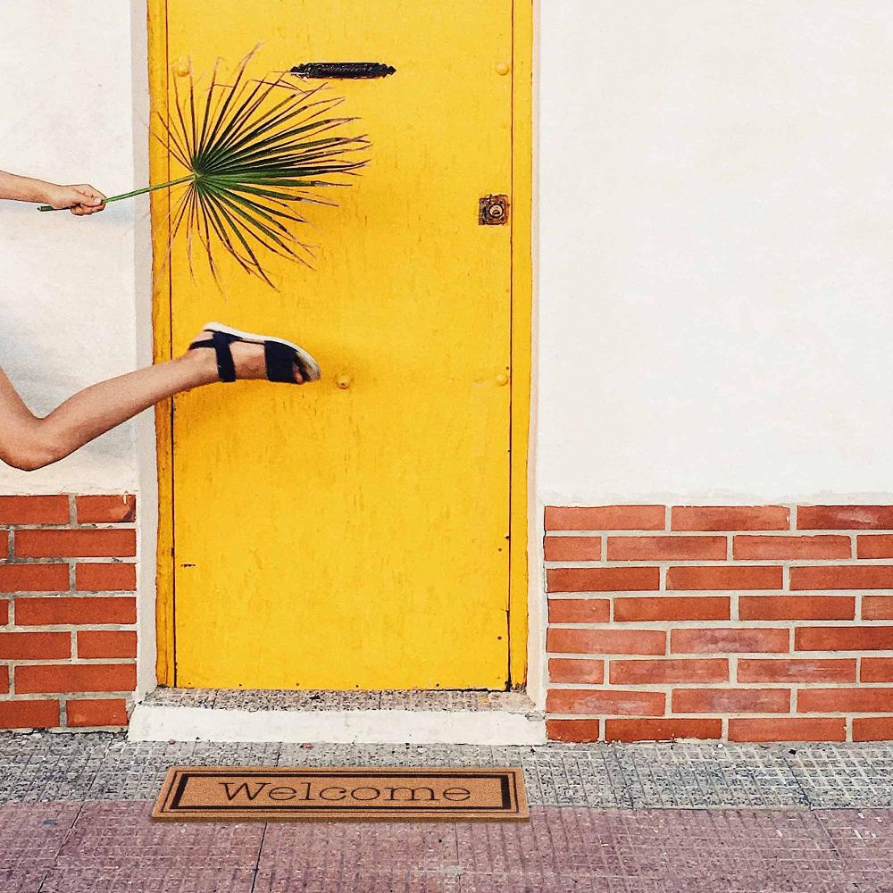 Evideco Welcome 30×10 Long Sheltered Front Door Mat Coco Natural Home Accessories Door Mats