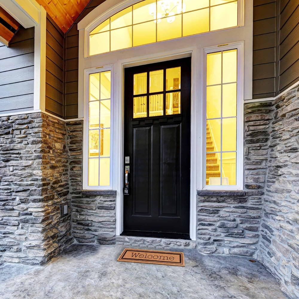 Evideco Welcome 30×10 Long Sheltered Front Door Mat Coco Natural Home Accessories Door Mats