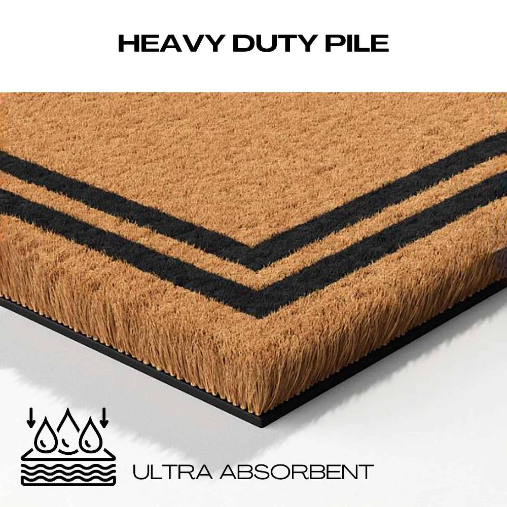 Evideco Welcome Home Coir Doormat – 48″x18″ Extra Wide – Durable PVC Backing – Indoor/Outdoor Use – Heavy Duty Pile Home Accessories Door Mats Sheltered Door