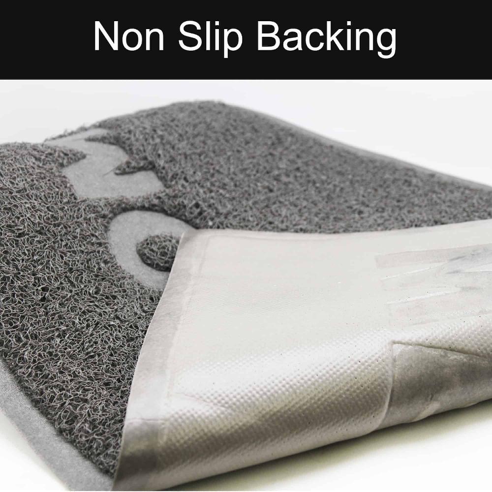 Evideco Welcome Outdoor Door Mat Semi Circle Scraper Front Door Rug PVC Non-Slip Backing 30″ X 18″ Grey Home Accessories Door Mats Outdoor