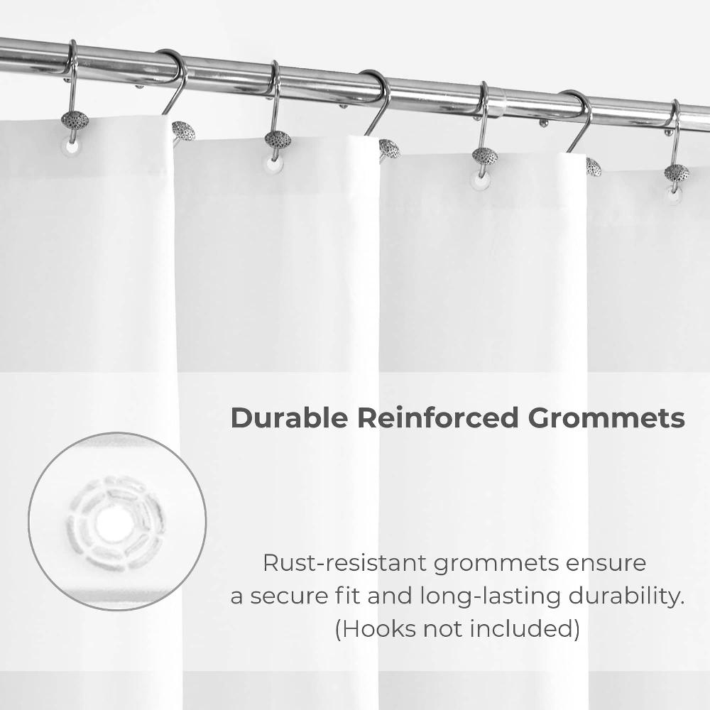 Evideco White Extra Long Waterproof Shower Curtain Liner 71×79 Inches Shower Accessories Shower Curtains