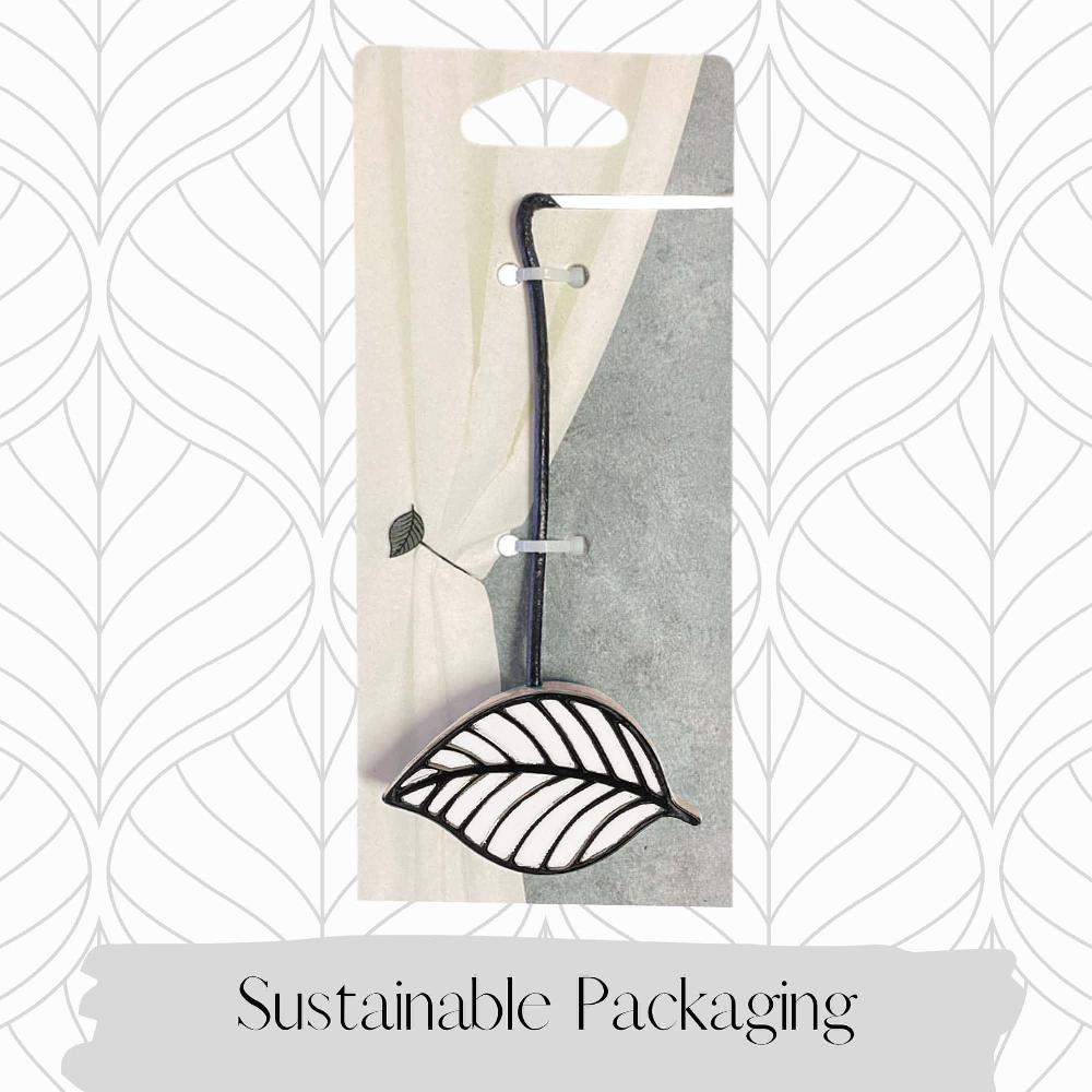 Evideco White Magnetic Curtain Tieback – Stylish Leaf Design In Resin – Convenient Accessory For Draperies Home Accessories Tie Backs & Magnets