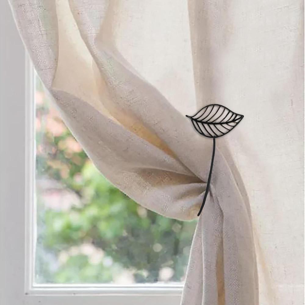 evideco White Magnetic Curtain Tieback – Stylish Leaf Design in Resin – Convenient Accessory for Draperies Home Accessories Tie Backs & Magnets