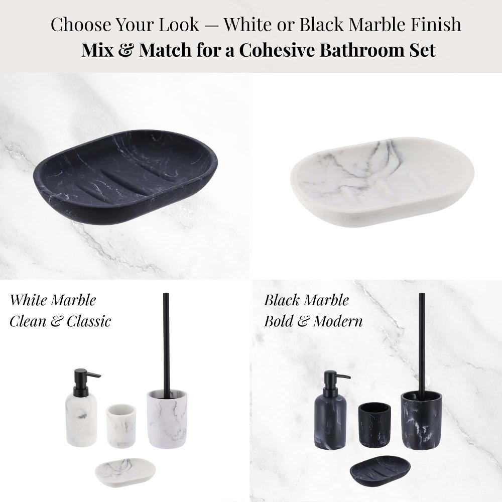 Evideco White Marble Resin Hand Soap Dish Bathroom Accessories Soap Dishes