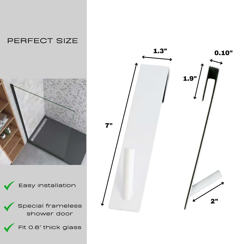 Evideco White Shower Door Hooks – Pack Of 2 – Special For Frameless Glass Shower Doors – Ideal For Towels And Bathrobes Bathroom Storage & Furniture Hooks & Rails Hooks And Rails Over The Door