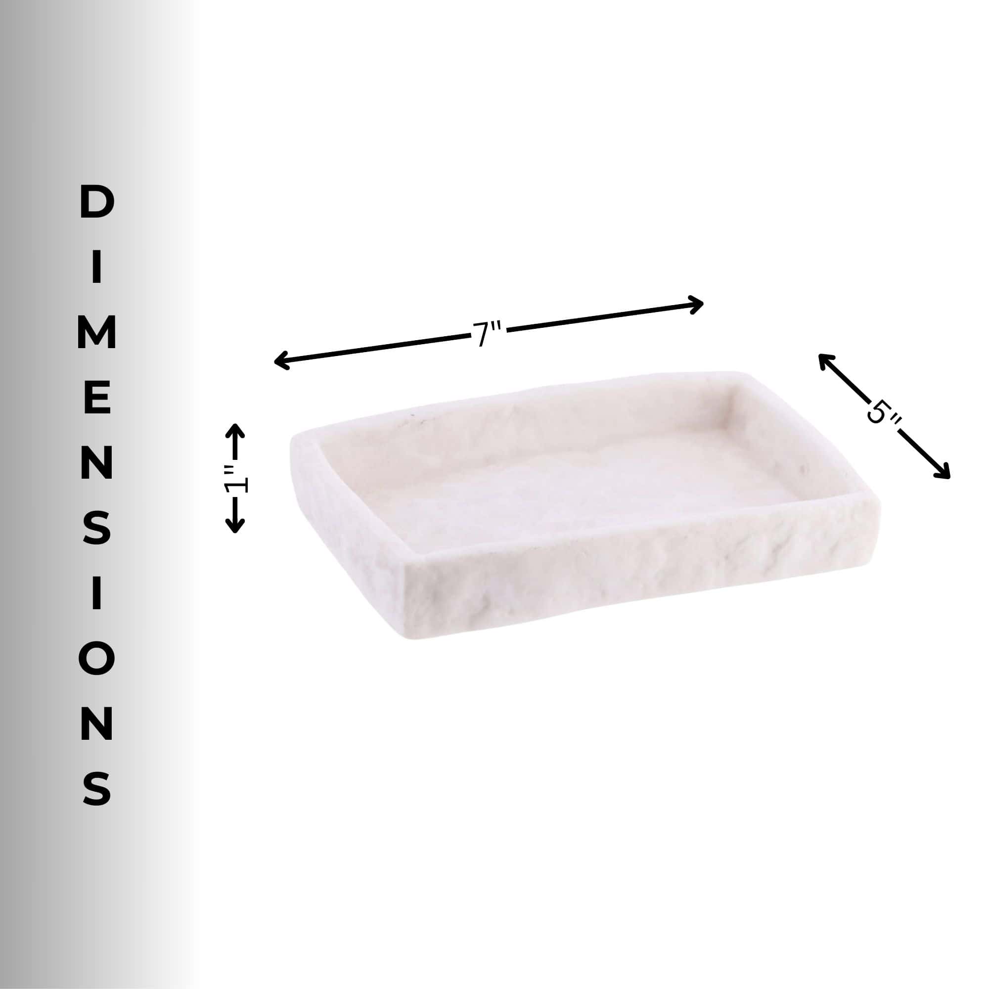 Evideco White Stone Effect Soap Dish Holder Cup Dispenser Tray Bathroom Accessories Soap Dishes