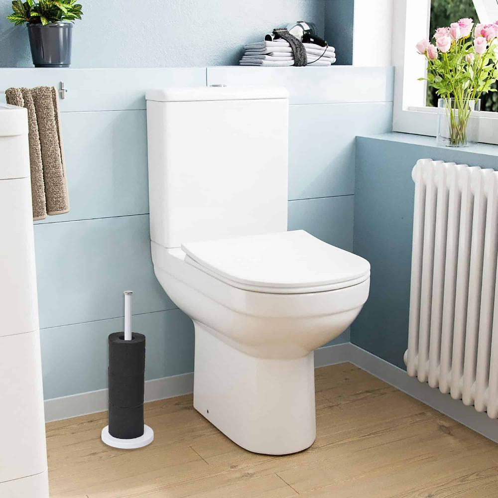 evideco White Toilet Paper Holder Stand Toilet Seats & Accessories Toilet Paper Holders & Dispensers