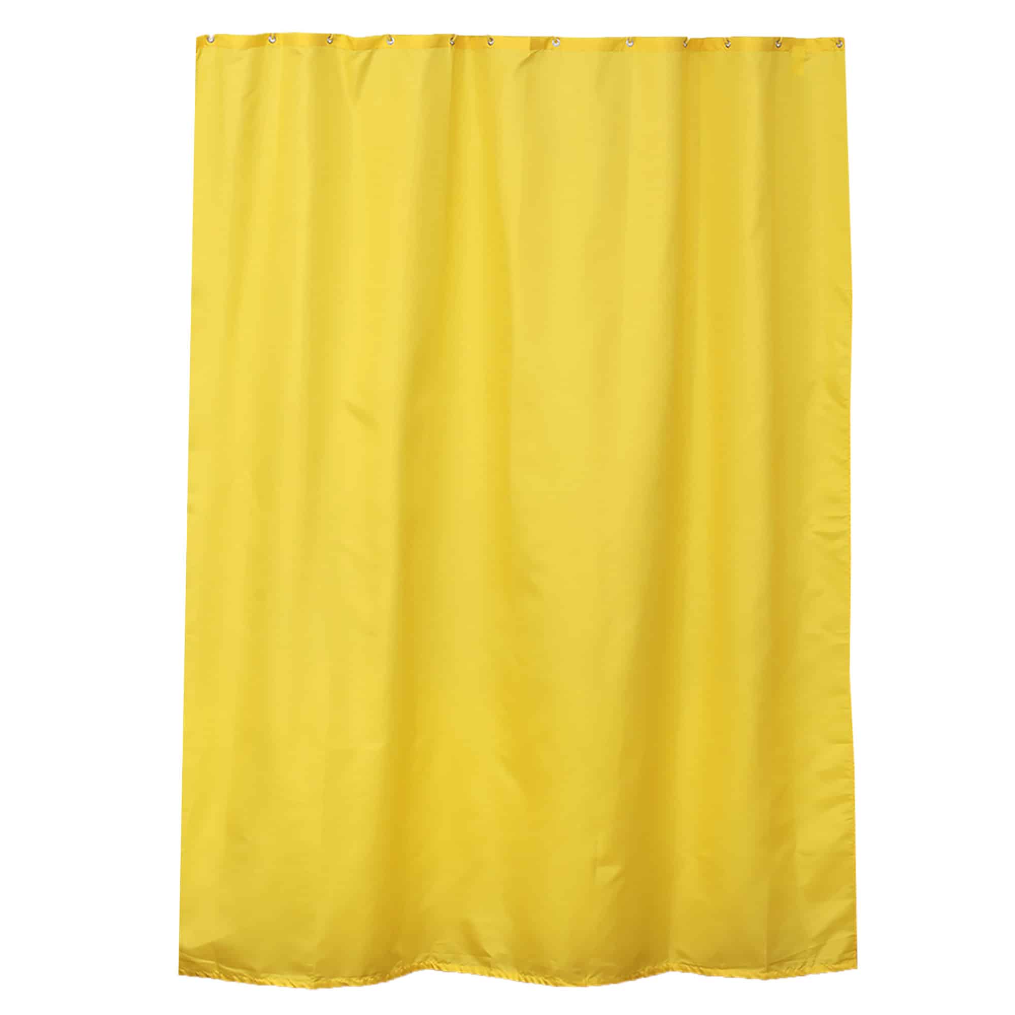 Evideco Yellow Extra Long Shower Curtain Polyester 12 Rings 79″L X 71″W Shower Accessories Shower Curtains
