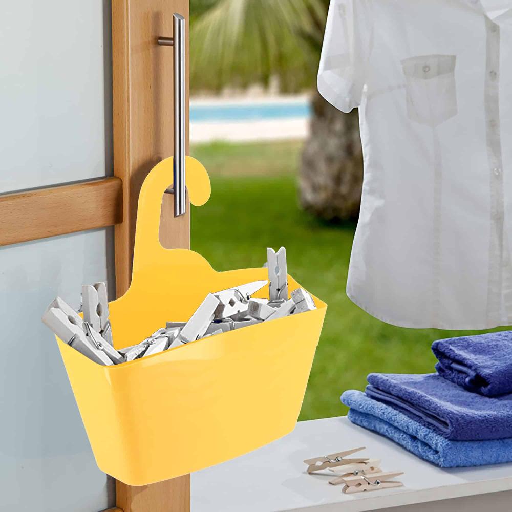 Evideco Yellow Hanging Shower Caddy Organizer Plastic Basket Bathroom Storage & Furniture Bath Caddies