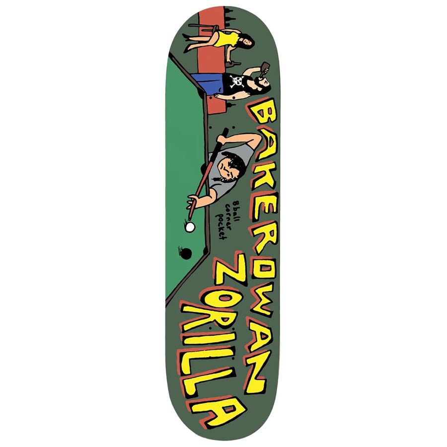 Evo Baker Rowan Zorilla 8 Ball Corner Pocket 8.5 Skateboard Deck