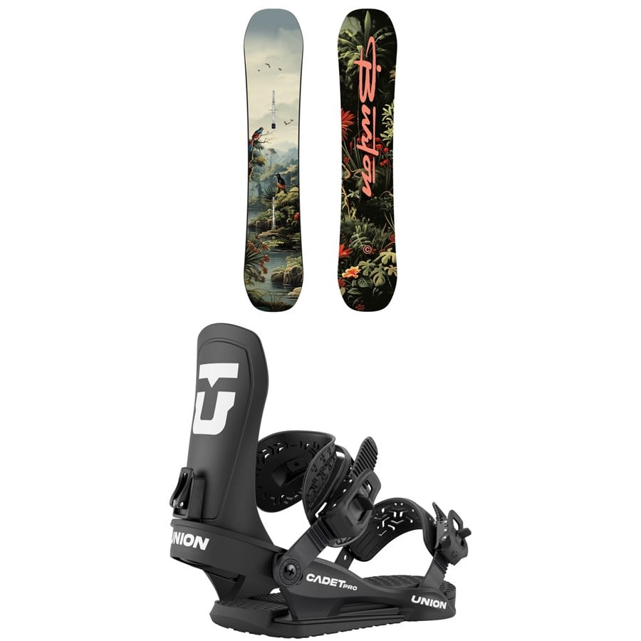 Evo Burton Custom Smalls Snowboard + Union Cadet Pro Snowboard Bindings - Kids' 2026