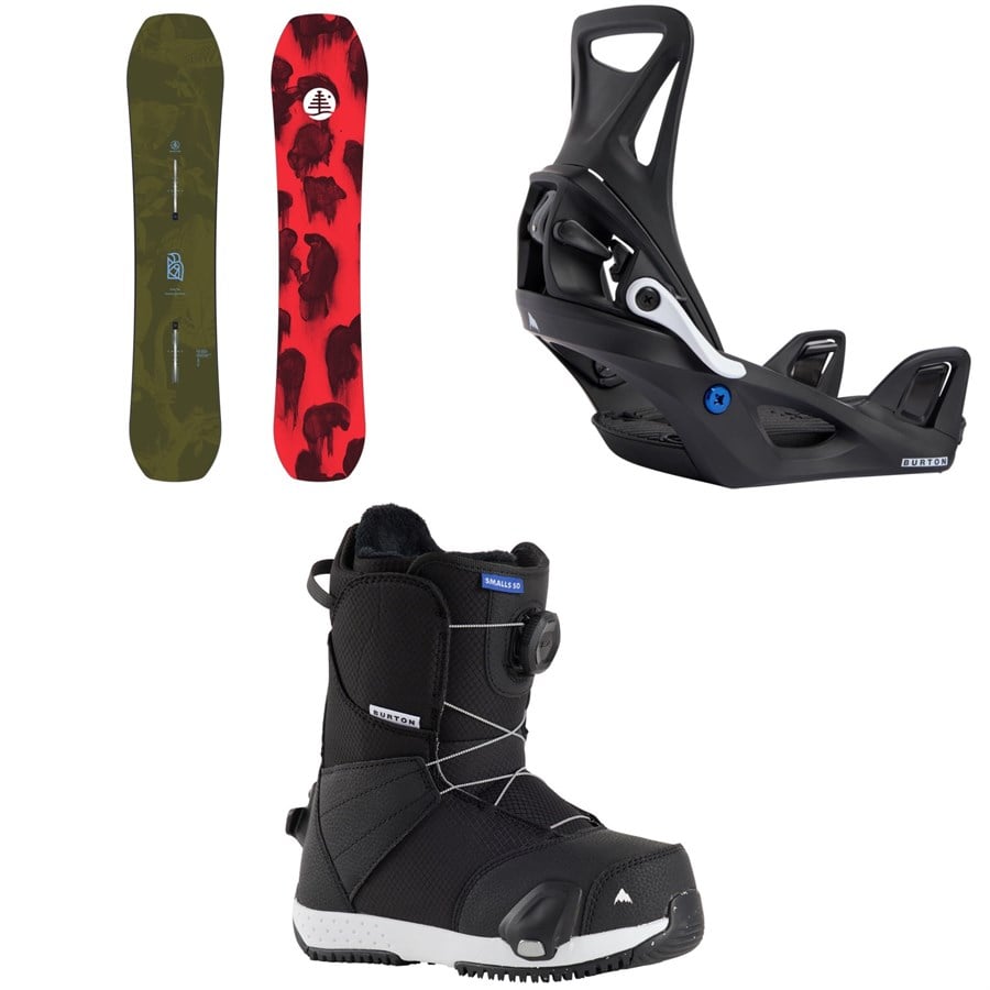 evo Burton Family Tree Hometown Hero Snowboard + Step On Snowboard Bindings + Smalls Step On Snowboard Boots - Kids' 2026