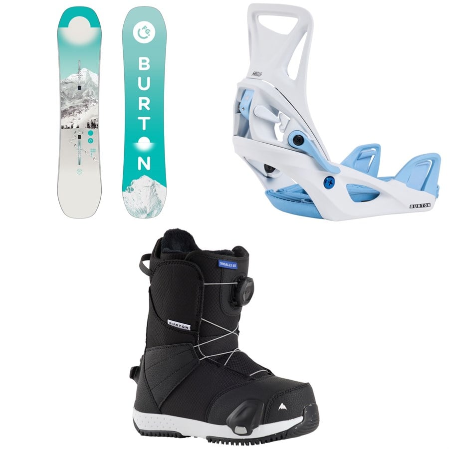evo Burton Feelgood Smalls Snowboard + Step On Snowboard Bindings + Smalls Step On Snowboard Boots - Kids' 2026