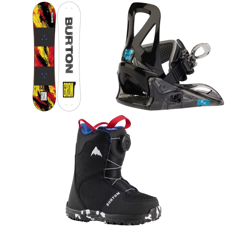 Evo Burton Grom Snowboard + Grom Snowboard Bindings + Grom BOA Snowboard Boots - Kids' 2026