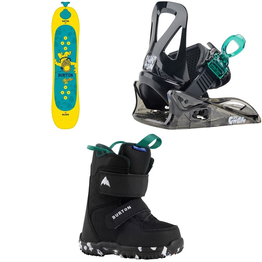 Evo Burton Riglet Snowboard + Mini Grom Snowboard Binding + Mini Grom Snowboard Boots - Kids' 2026