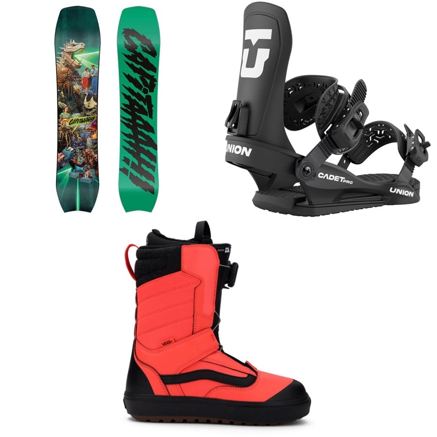 evo CAPiTA Children Of The Pow Snowboard + Union Cadet Pro Snowboard Bindings + Vans Juvie OG Snowboard Boots - Kids' 2026