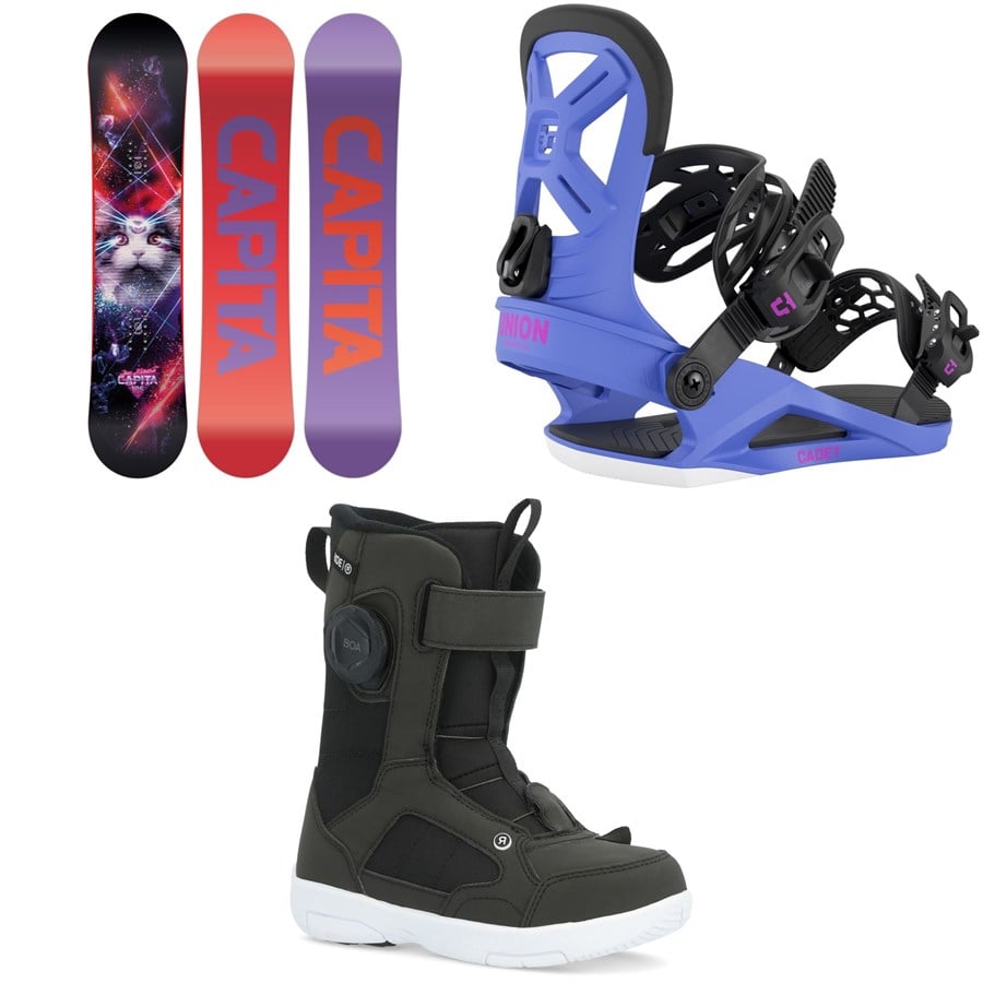 Evo CAPiTA Jess Kimura Mini Snowboard + Union Cadet Snowboard Bindings + Ride Norris Snowboard Boots - Kids 2026