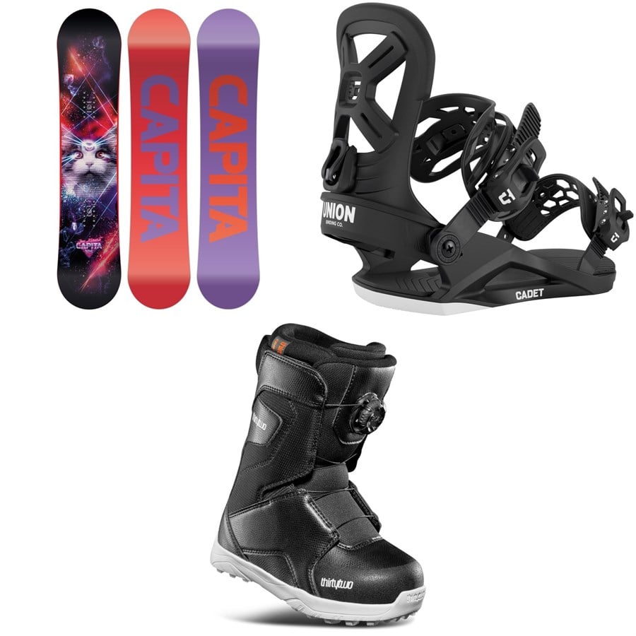 evo CAPiTA Jess Kimura Mini Snowboard + Union Cadet Snowboard Bindings + thirtytwo Lashed Boa Snowboard Boots - Kids' 2026