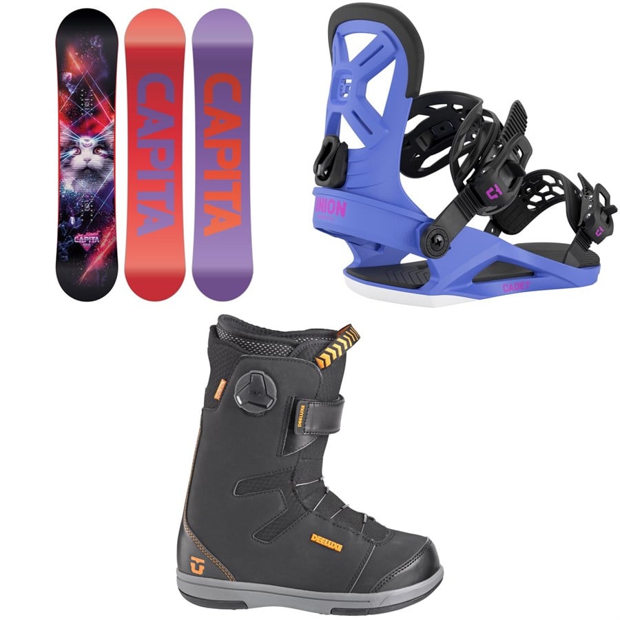 evo CAPiTA Jess Kimura Mini Snowboard + Union Cadet Snowboard Bindings + Cadet Snowboard Boots - Kids' 2026