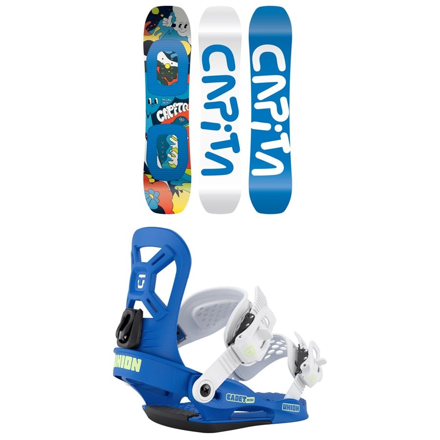 evo CAPiTA Micro Mini Snowboard + Union Cadet Mini Snowboard Bindings - Kids' 2026