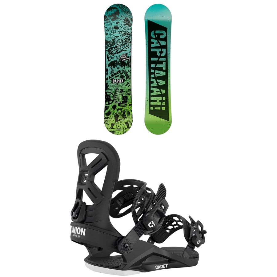 Evo CAPiTA Scott Stevens Mini Snowboard + Union Cadet Snowboard Bindings - Kids' 2026
