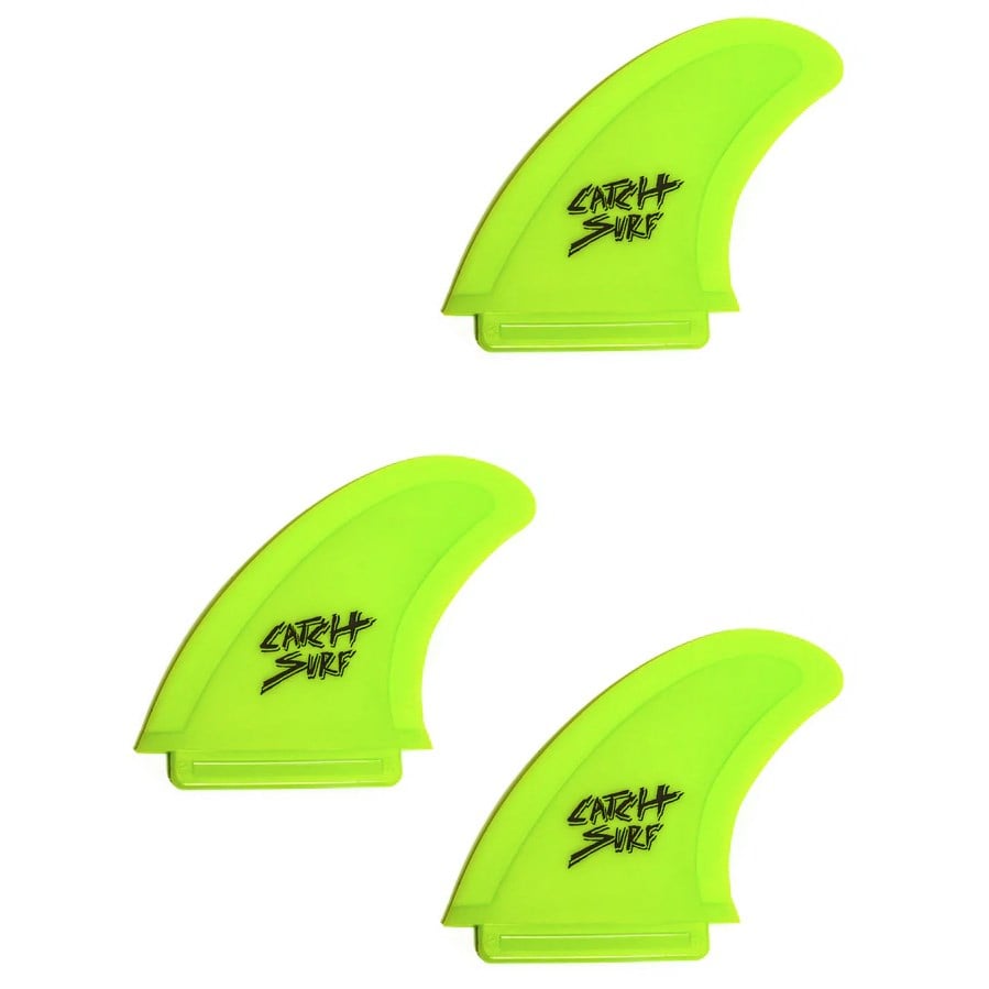 Evo Catch Surf Hi-Performance Safety-Edge Tri Fin Set + Catch Surf Surf Wax
