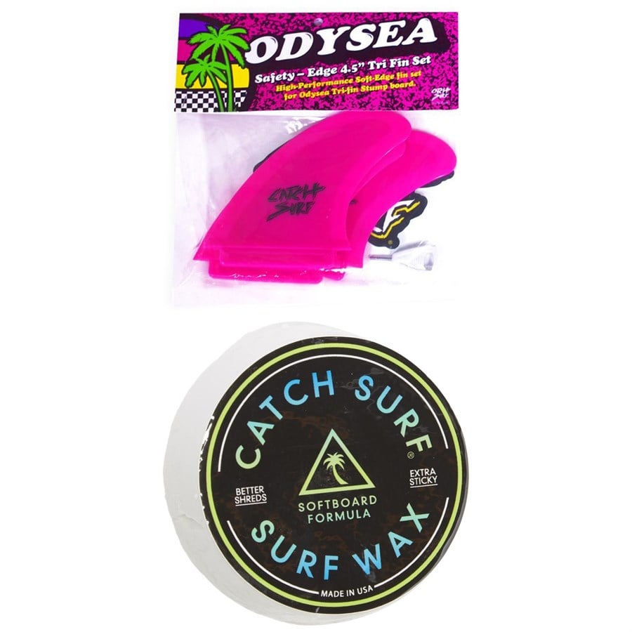 evo Catch Surf Hi-Performance Safety-Edge Tri Fin Set + Catch Surf Surf Wax