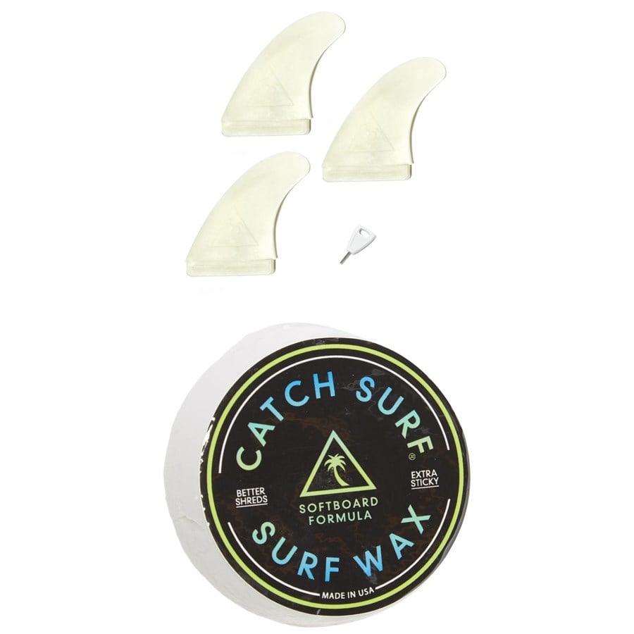 evo Catch Surf Hi-Performance Thruster Fin Set + Catch Surf Surf Wax