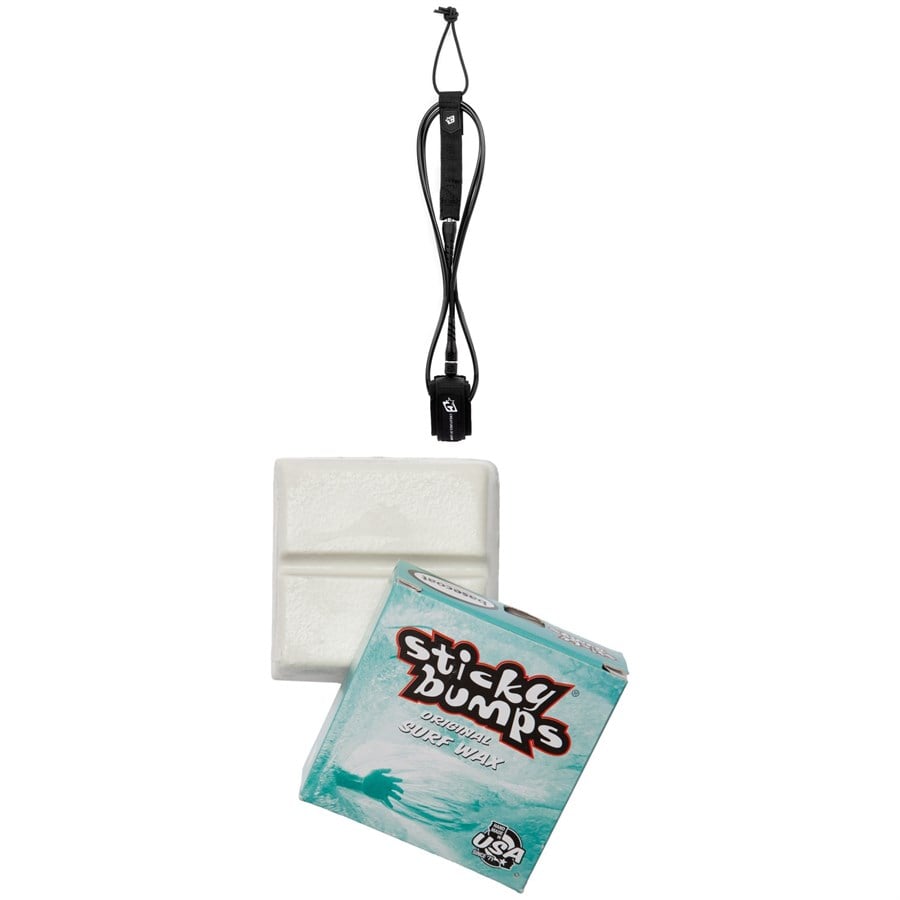 evo Creatures of Leisure Icon 9' Surf Leash + Sticky Bumps Basecoat Wax