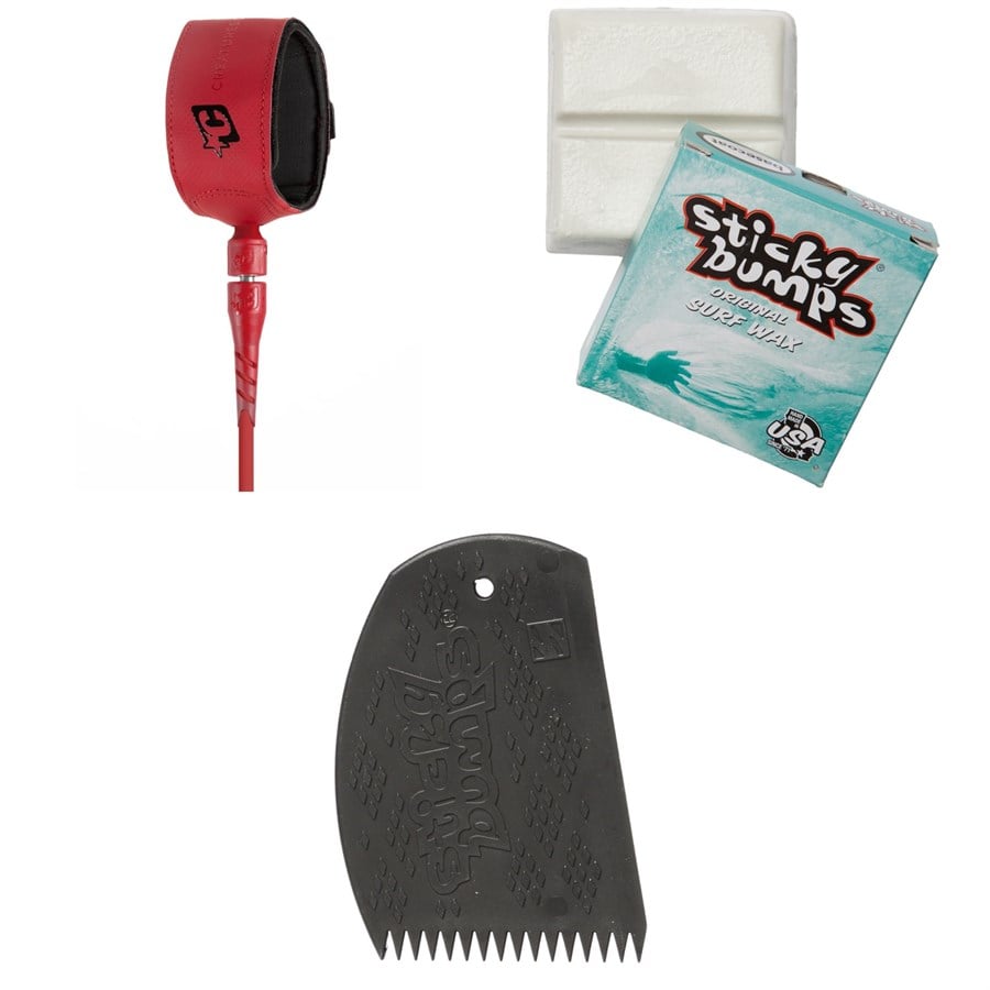 Evo Creatures Of Leisure Superlite Lite 6' Surf Leash + Sticky Bumps Basecoat Wax + Easy Grip Wax Comb