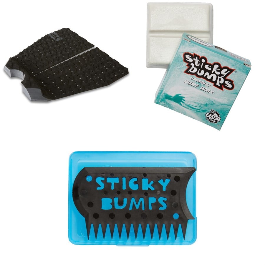 Evo Dakine Rebound 2-Piece Traction Pad + Sticky Bumps Basecoat Wax + Wax Comb & Box