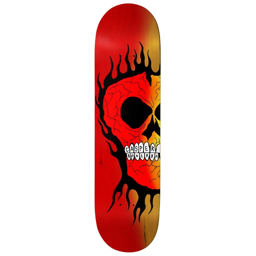evo Baker Casper Rasta Skull 8.5 Skateboard Deck