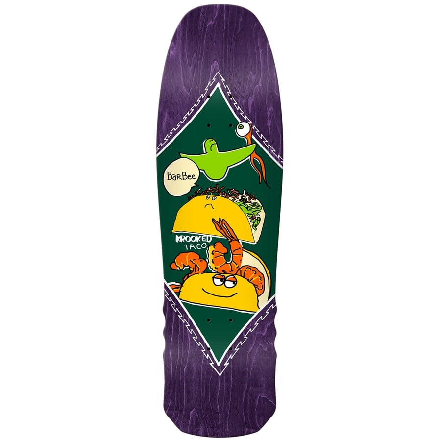 evo Krooked Barbee Shrimp Taco 9.3 Skateboard Deck