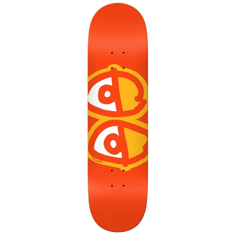 evo Krooked Team Eyes Orange 8.25 Skateboard Deck