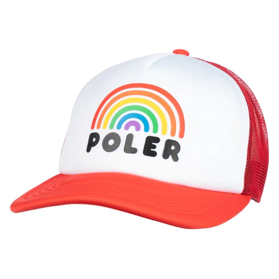 evo Poler Rainbow Trucker Hat