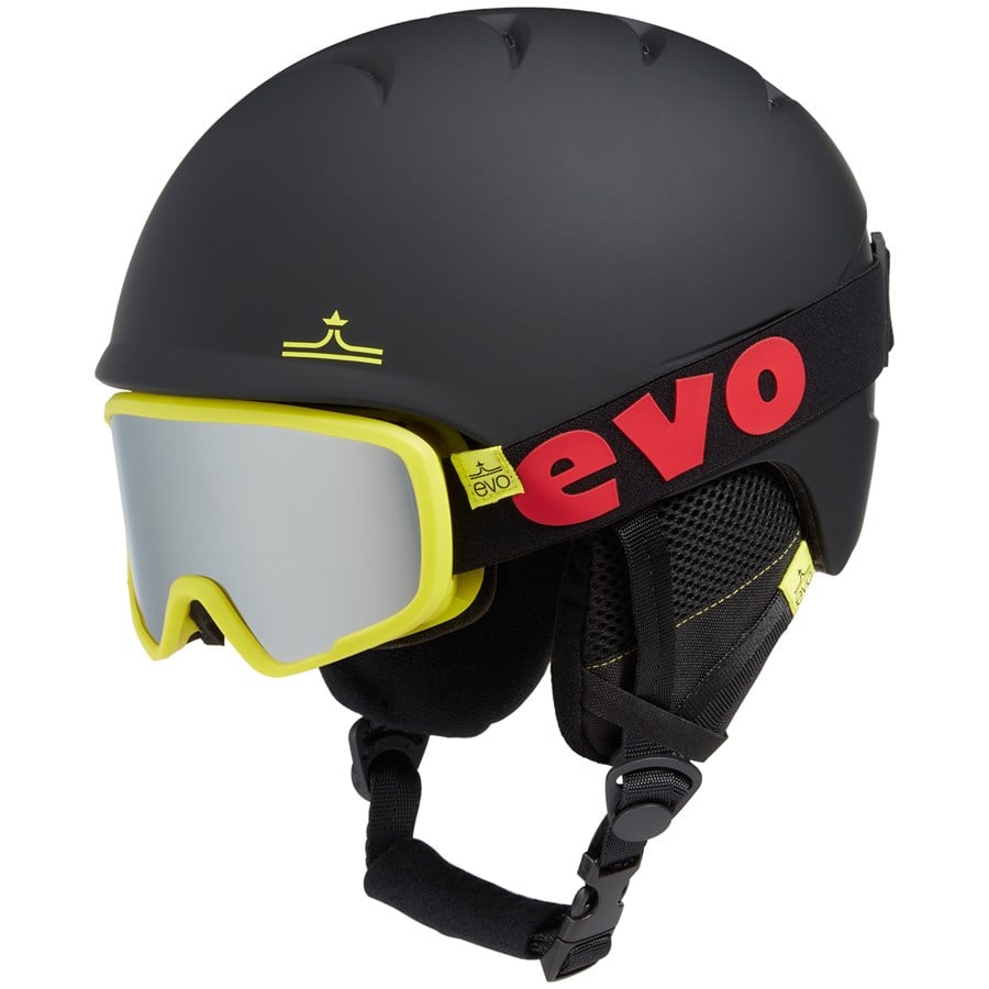 Evo Evo Sessel Helmet + Goggle Combo + Sessel Mittens + Sessel Polylana Pom Beanie - Kids'