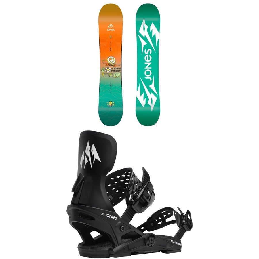 Evo Jones Prodigy Snowboard + Asteroid Snowboard Bindings - Kids' 2026