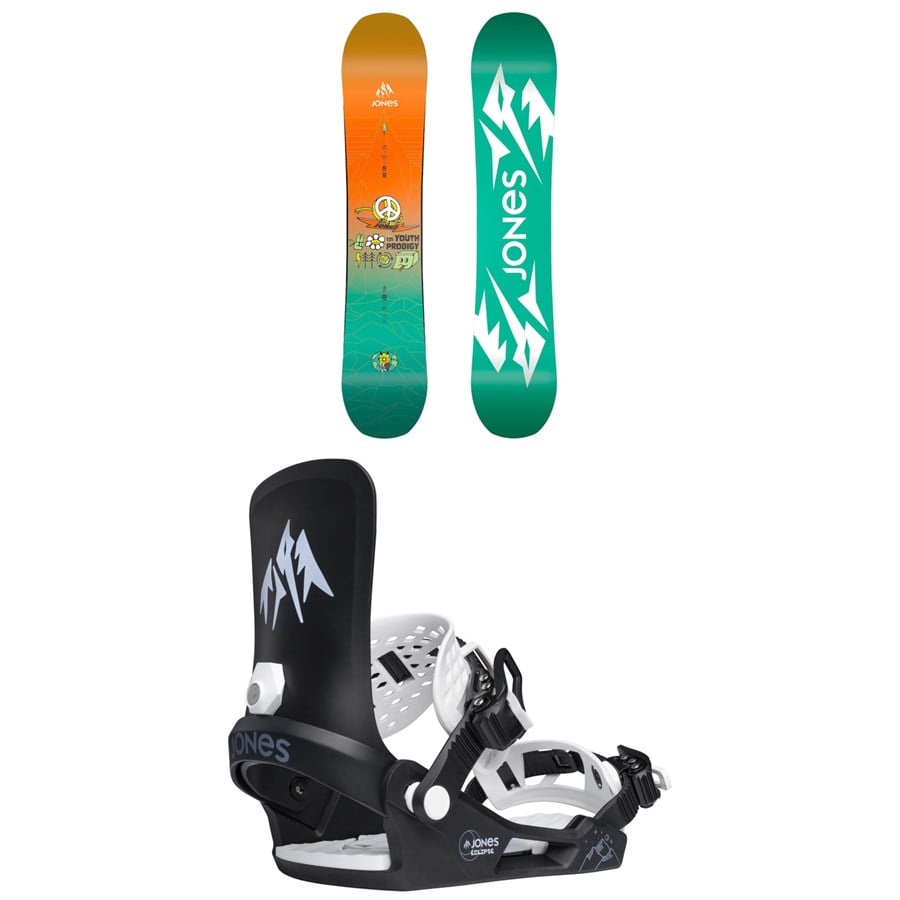 evo Jones Prodigy Snowboard + Eclipse Snowboard Bindings - Kids' 2026