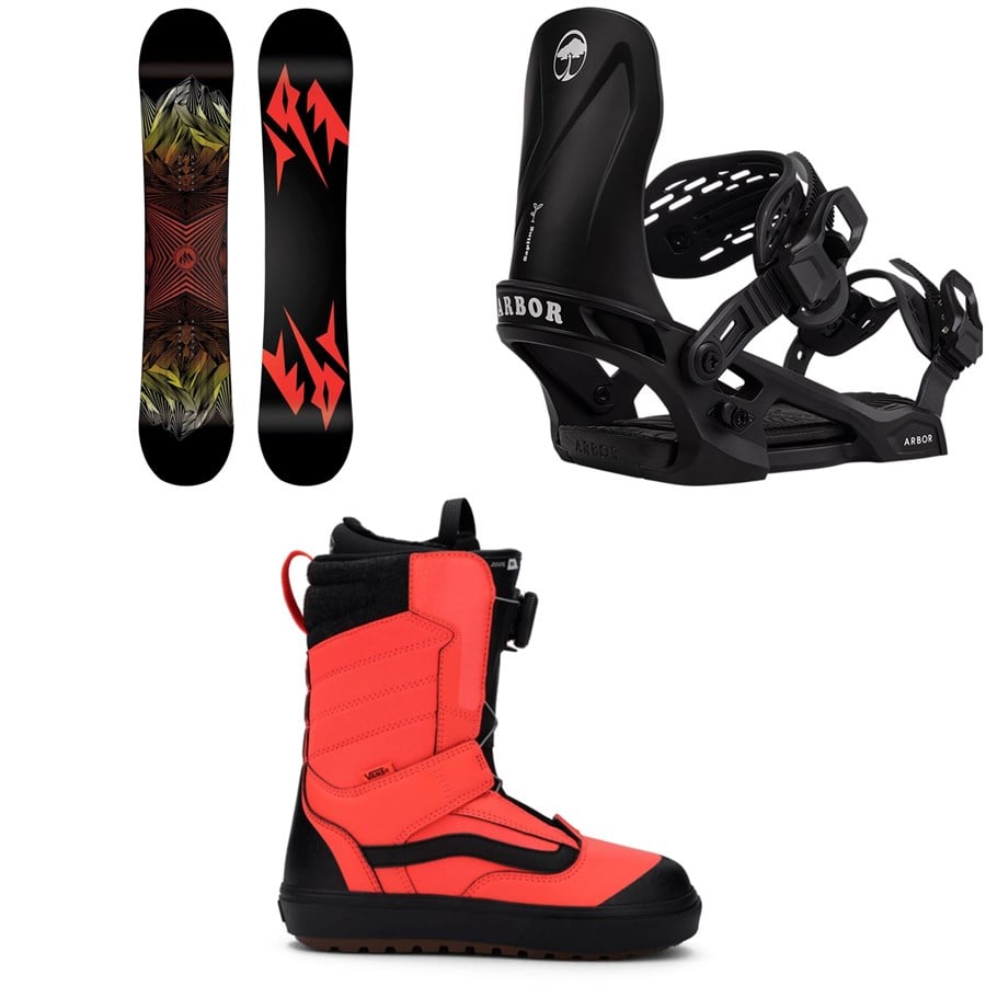 evo Jones Ultra Prodigy Snowboard + Arbor Sapling Snowboard Bindings + Vans Juvie OG Snowboard Boots - Kids' 2026