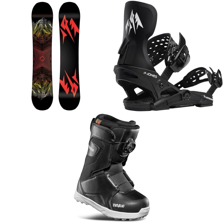 evo Jones Ultra Prodigy Snowboard + Asteroid Snowboard Bindings + thirtytwo Lashed Boa Snowboard Boots - Kids' 2026