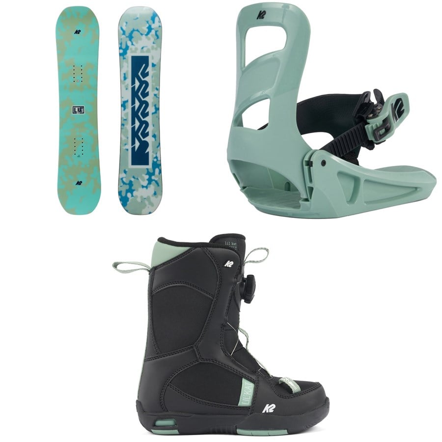 evo K2 Lil Kat Snowboard + Lil Kat Snowboard Bindings + Lil Kat Snowboard Boots - Kids' 2025