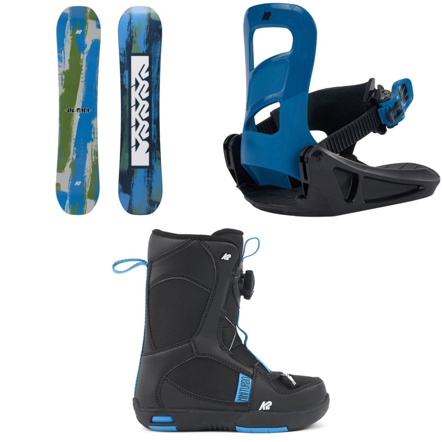 evo K2 Lil Mini Snowboard + Mini Turbo Snowboard Bindings + Mini Turbo Snowboard Boots - Kids' 2026
