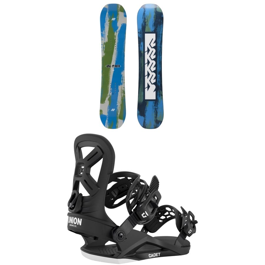 evo K2 Lil Mini Snowboard + Union Cadet Snowboard Bindings - Kids' 2026